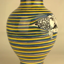 Vaso I Curiosi Uomo in Ceramica Gialla