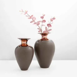 Vaso in Ceramica a Collo Lungo Grande Riflesso Stromboli