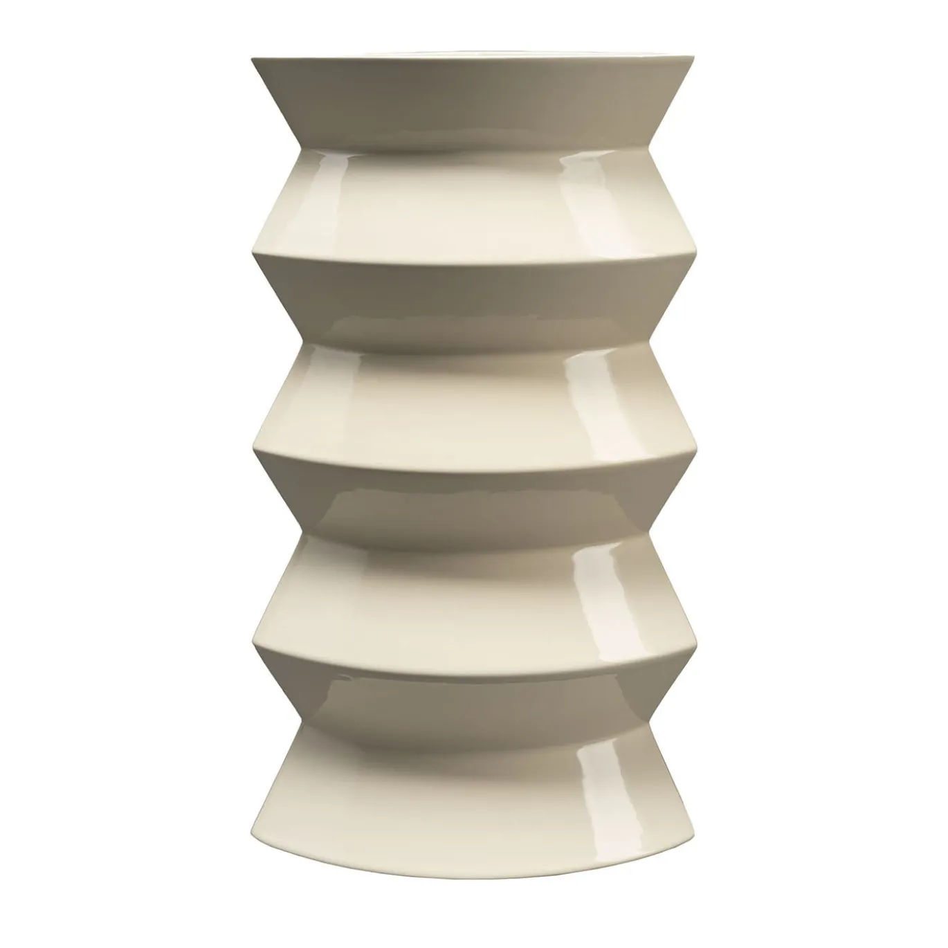 Vaso in ceramica beige Curve #1 di Zaven
