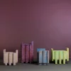 Vaso in ceramica beige e viola Merlate N. 1 di P. Urquiola