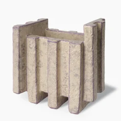 Vaso in ceramica beige e viola Merlate N. 1 di P. Urquiola