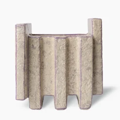 Vaso in ceramica beige e viola Merlate N. 1 di P. Urquiola