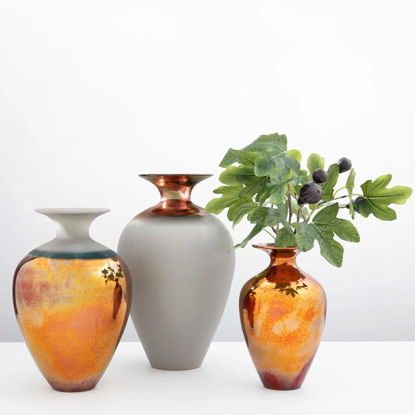 Vaso in Ceramica Bronzo Piccolo Riflesso Pantelleria