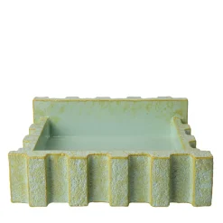 Vaso in ceramica giallo e verde menta Merlate Bolo N. 4 di P. Urquiola