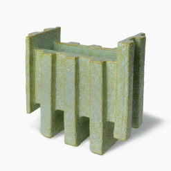 Vaso in ceramica giallo e verde menta Merlate N. 2 di P. Urquiola