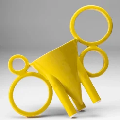 Vaso in ceramica giallo Vertice
