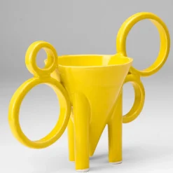 Vaso in ceramica giallo Vertice