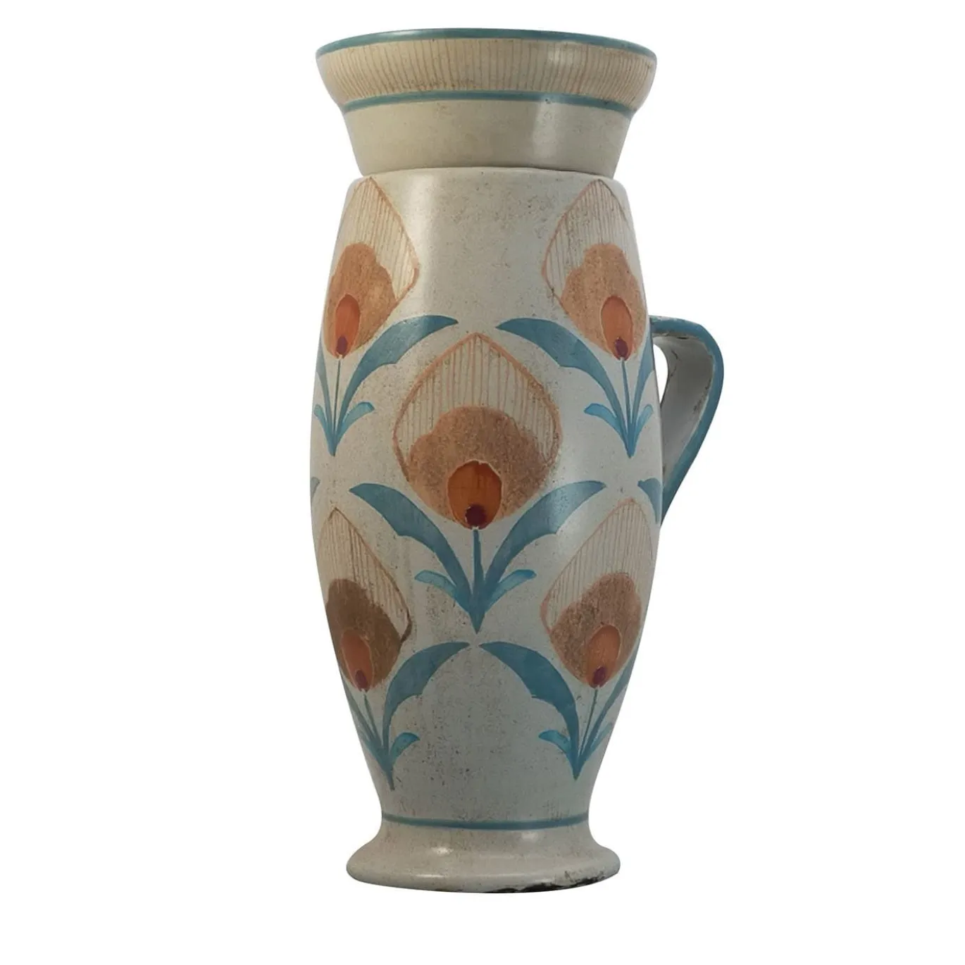 Vaso in Ceramica Karma con Coperchio e Finitura Opaca con Motivo Floreale