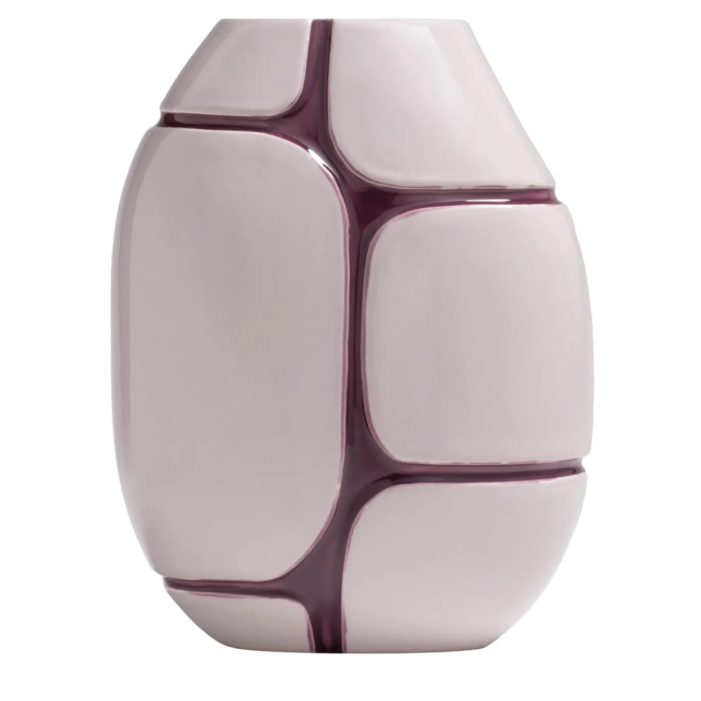 Vaso in ceramica Lagune 2 lucido lilla grigio e mirtillo