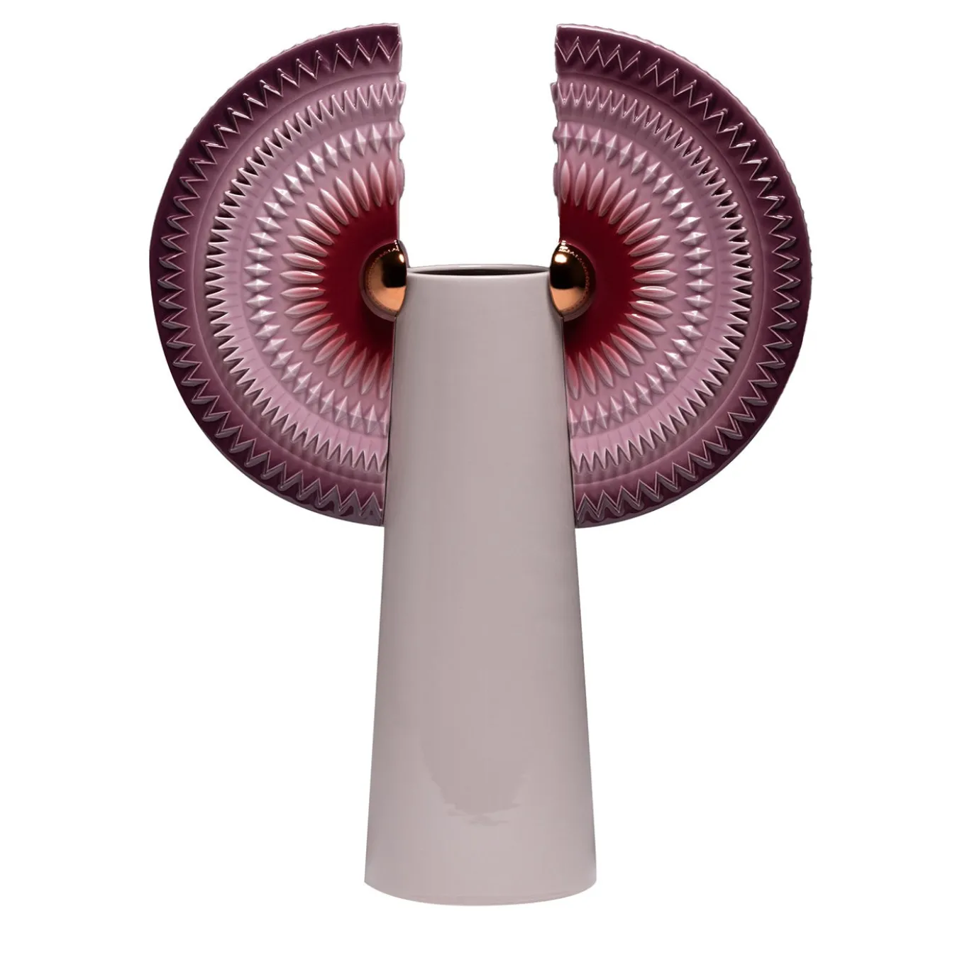 Vaso in ceramica lilla Solar Disc with Wings di Sara Ricciardi