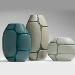 Vaso in ceramica lucida Lagune 2 color verde acqua e Biscay Bay