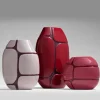 Vaso in ceramica lucida Lagune 1 Bordeaux e Mirtillo