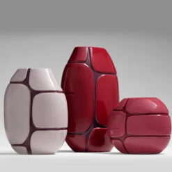 Vaso in ceramica lucida Lagune 1 Bordeaux e Mirtillo