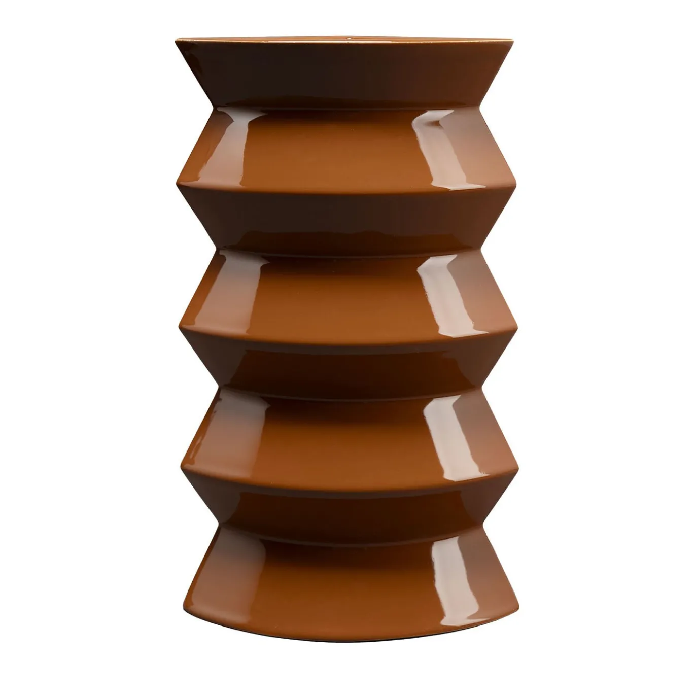 Vaso in ceramica marrone Curve #1 di Zaven