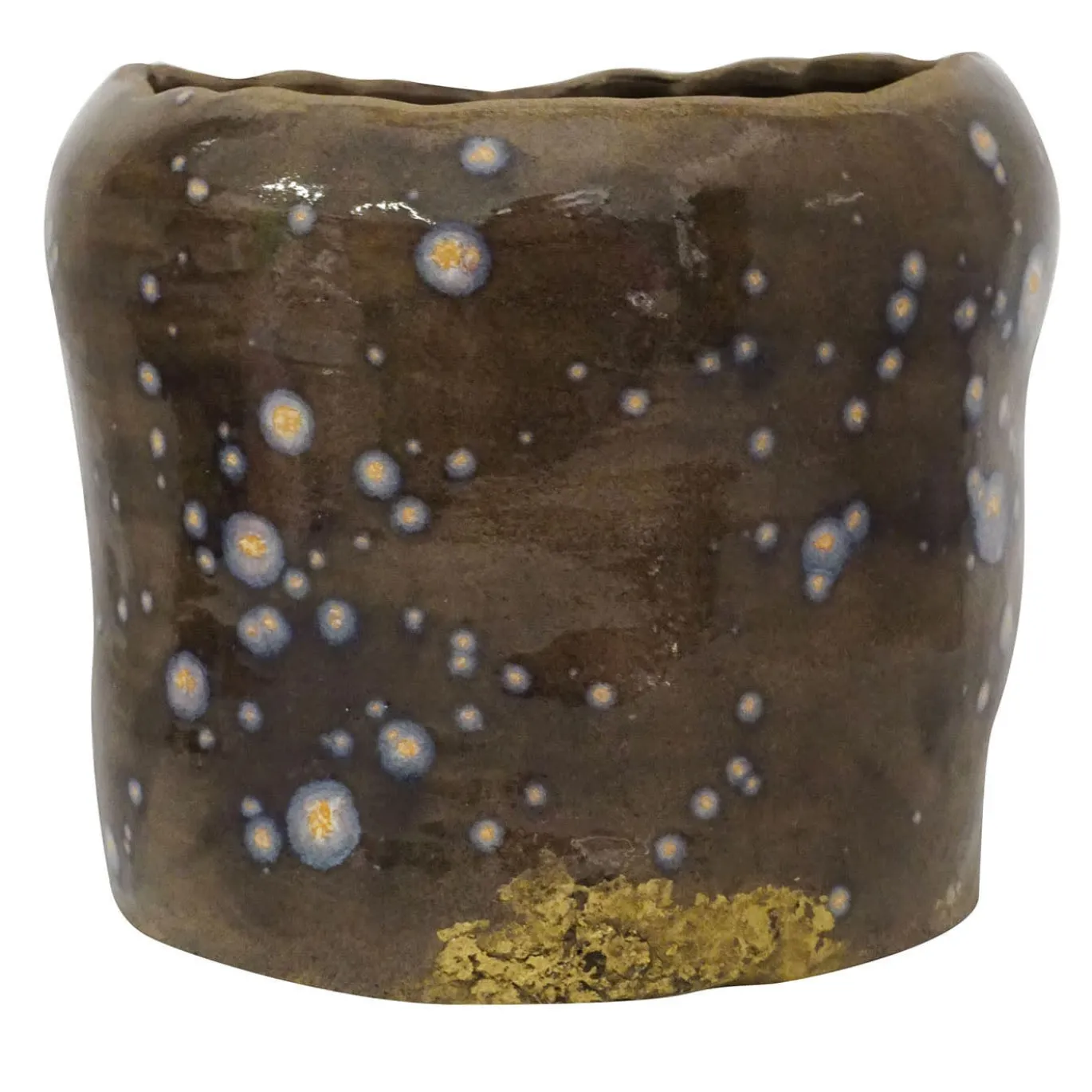 Vaso in ceramica marrone maculato Lava 7