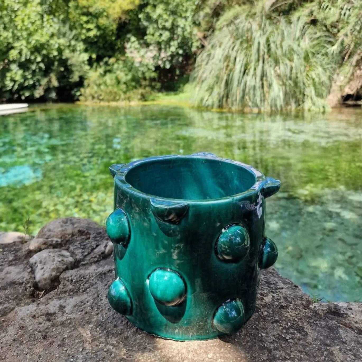 Vaso in ceramica Naia Light Blue