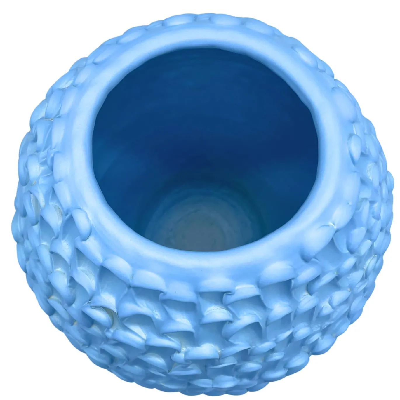 Vaso in Ceramica Olive Serie Onda Blu Leggero