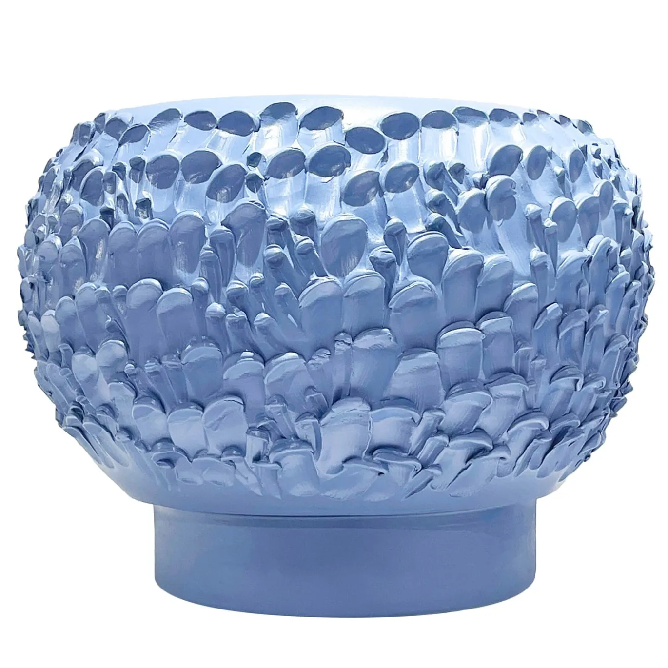 Vaso in Ceramica Onda Blu Acciaio