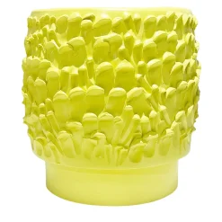 Vaso in Ceramica Onda Giallo Margherita di Parigi
