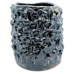 Vaso in Ceramica Onda Serie Medio Platino Liquido