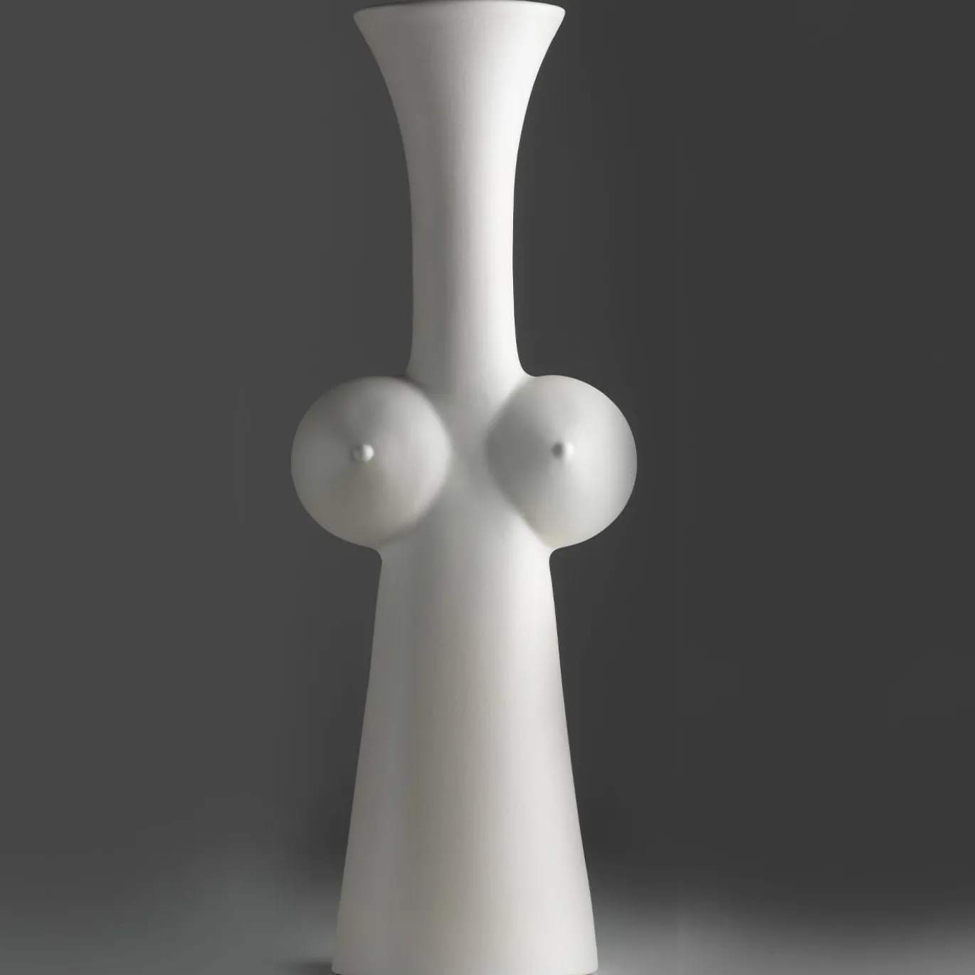 Vaso in Ceramica Opaco Bianco Venus di Ambrogio Pozzi