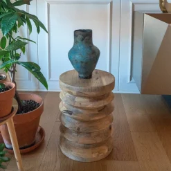 Vaso in ceramica Pianosa 2 marrone e azzurro