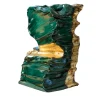 Vaso in ceramica Piegarmi Mai Vorrei Verdigris e foglie d'oro
