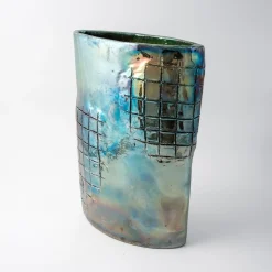 Vaso in Ceramica Policroma Bagliori a Venezia di Nino Basso