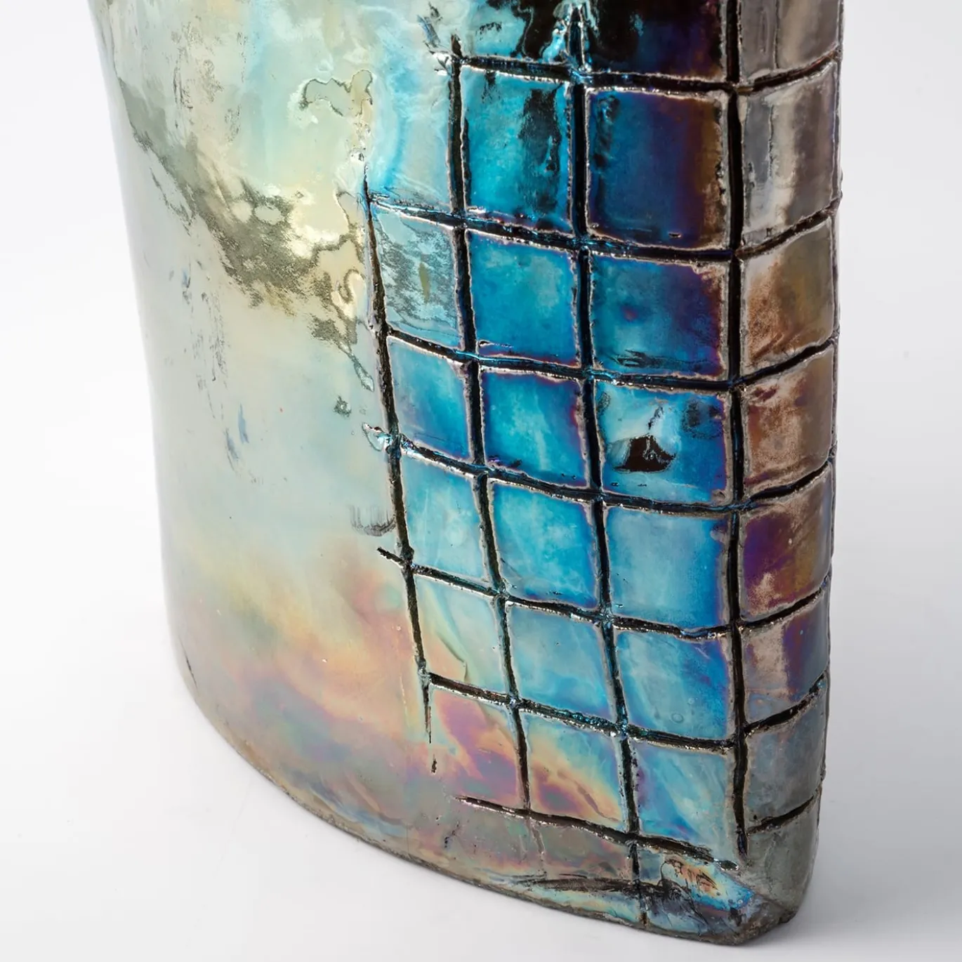 Vaso in Ceramica Policroma Bagliori a Venezia di Nino Basso