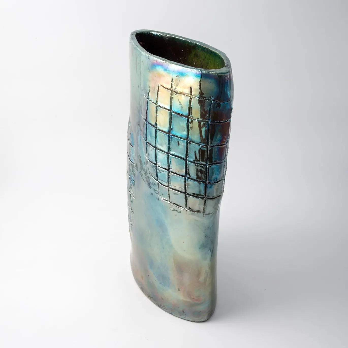 Vaso in Ceramica Policroma Bagliori a Venezia di Nino Basso