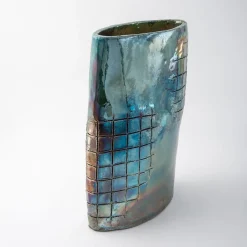 Vaso in Ceramica Policroma Bagliori a Venezia di Nino Basso