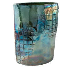 Vaso in Ceramica Policroma Bagliori a Venezia di Nino Basso