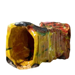 Vaso in ceramica policroma Fuoco