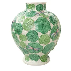 Vaso In Ceramica Policroma Libellule