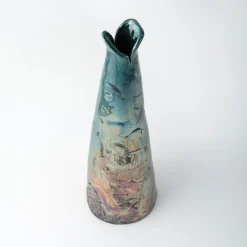 Vaso in Ceramica Policroma Notturno a Portofino di Nino Basso