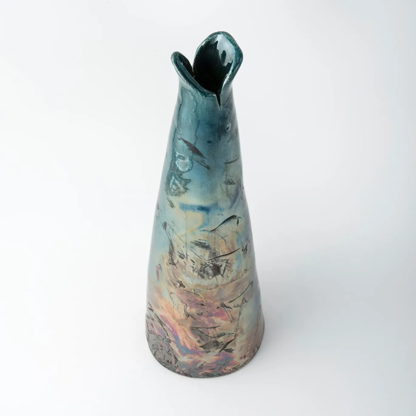 Vaso in Ceramica Policroma Notturno a Portofino di Nino Basso