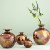 Vaso in Ceramica Policromatico Sferico Piccolo Riflesso