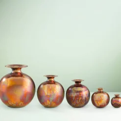Vaso in Ceramica Policromatico Sferico Piccolo Riflesso