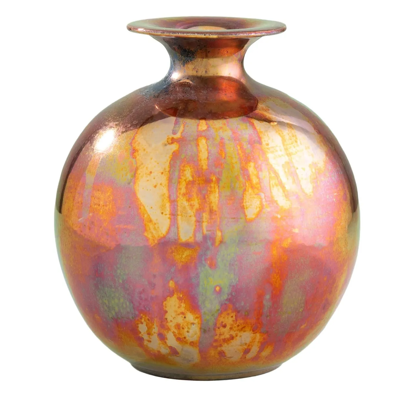Vaso in Ceramica Policromatico Sferico Grande Riflesso