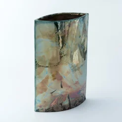Vaso in Ceramica Policroma Tramonto a Portofino di Nino Basso