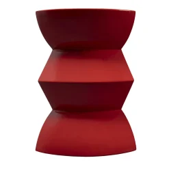 Vaso in ceramica rosso Curve #4 di Zaven