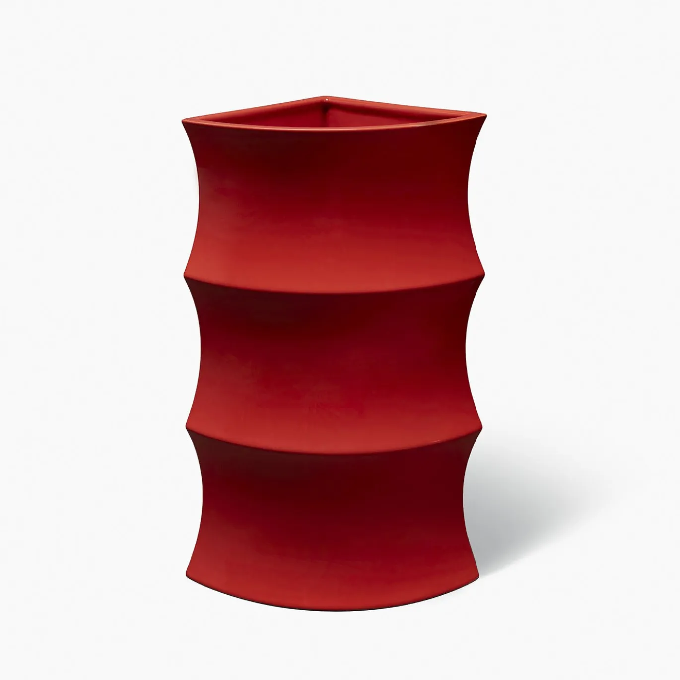 Vaso in ceramica rosso Curve #2 di Zaven