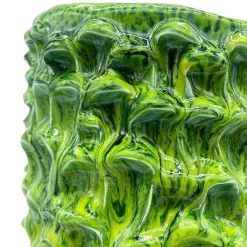 Vaso in Ceramica Tubino Serie Onda Verde Lime Punch e Smeraldo