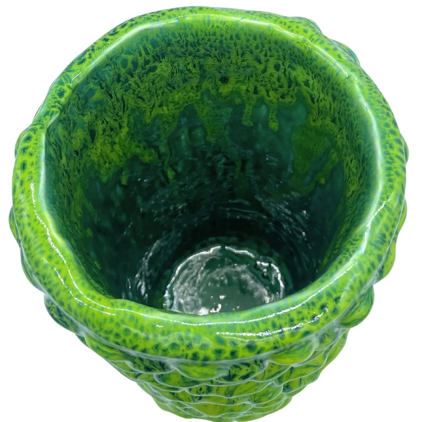 Vaso in Ceramica Tubino Serie Onda Verde Lime Punch e Smeraldo