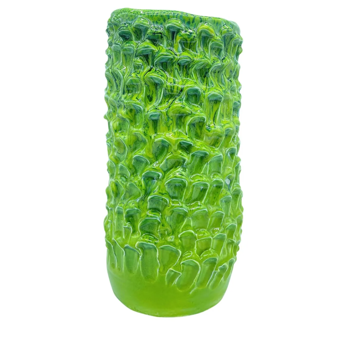 Vaso in Ceramica Tubino Serie Onda Verde Lime Punch e Smeraldo