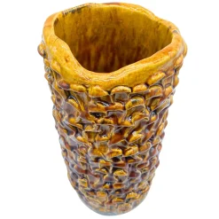 Vaso in Ceramica Tubino Serie Onda Miele Traslucido