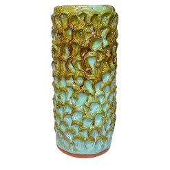 Vaso in Ceramica Tubino Serie Onda Tiffany e Miele