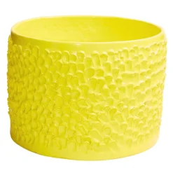 Vaso in Ceramica Tubone Serie Onda Giallo Cadmio