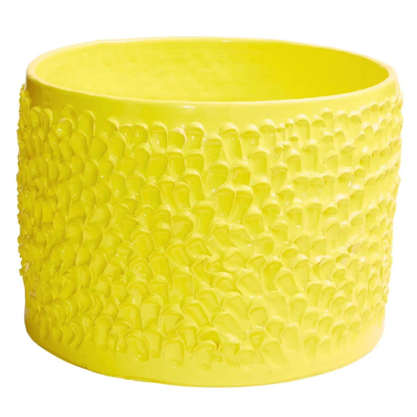Vaso in Ceramica Tubone Serie Onda Giallo Cadmio