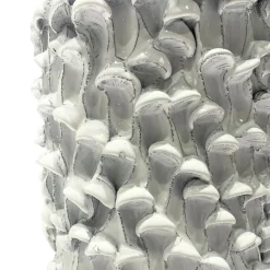 Vaso in Ceramica Tubo Serie Onda Bianco Lucido